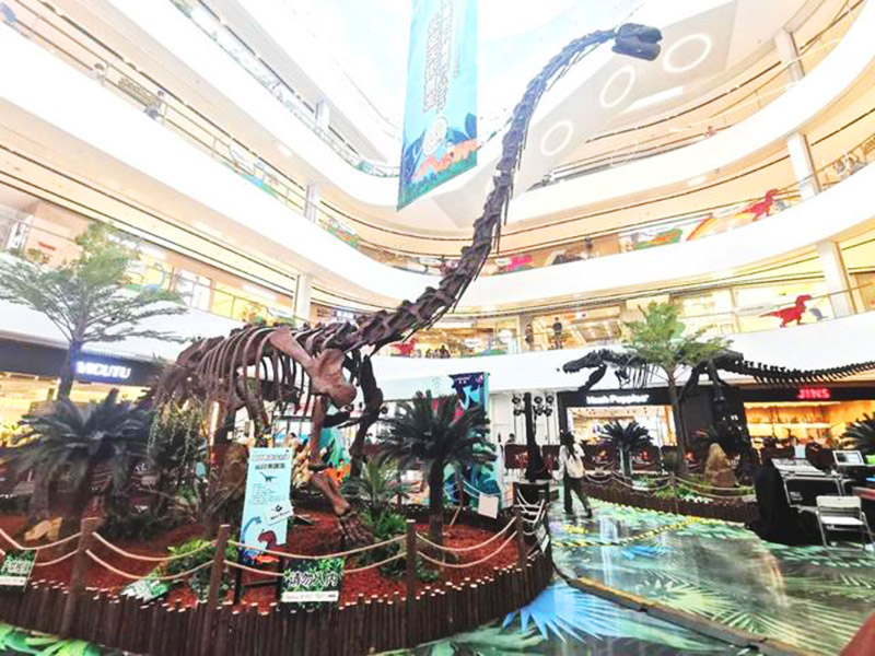 14米长恐龙首次走出博物馆展出，大型恐龙展亮相京西商场